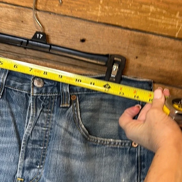 LEVIS Authentic 501 Buttonfly Cutoff Denim Jean Shorts - Picture 10 of 11